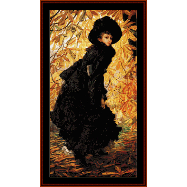 October - James T. Tissot cross stitch pattern