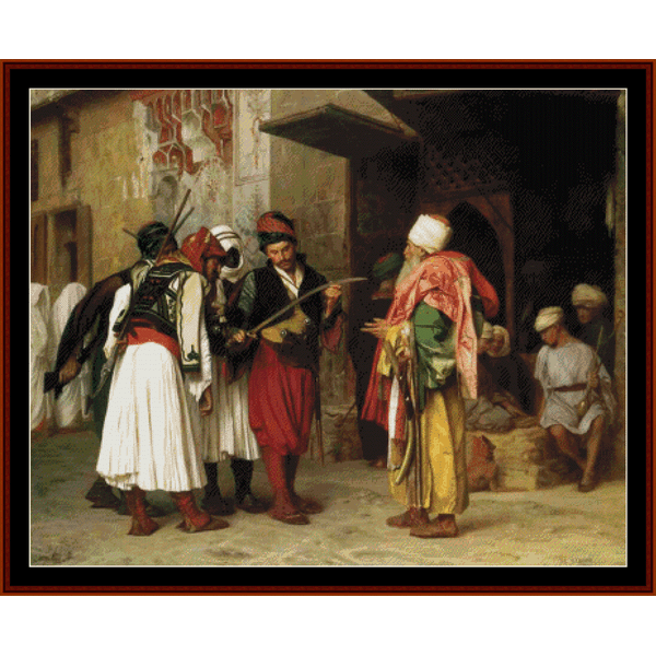 Clothing Merchant in Cairo - J. L. Gerome cross stitch pattern