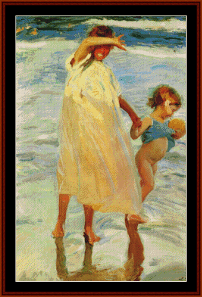 Two Sisters, 1909 - Joaquín Sorolla pdf cross stitch pattern