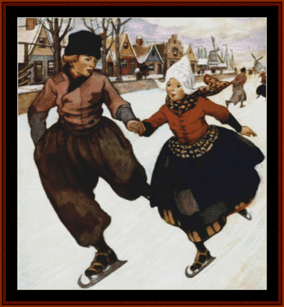 Silver Skates – Jesse Willcox Smith pdf cross stitch pattern