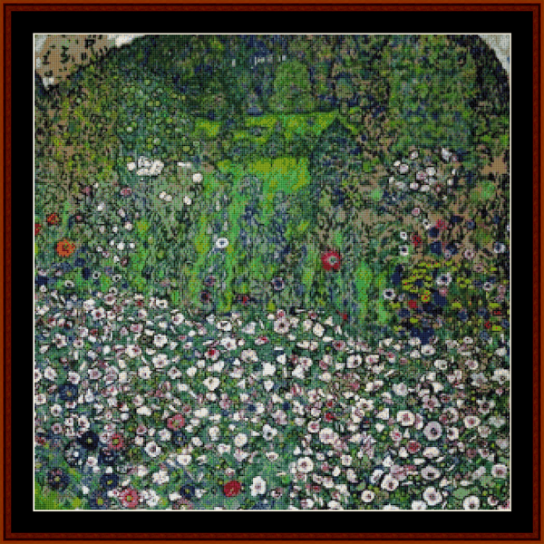A View of the Garden - Gustav Klimt pdf cross stitch pattern