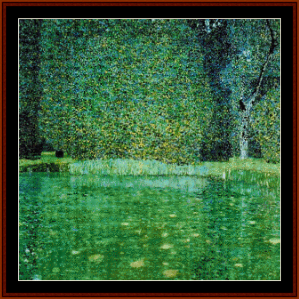 The Pond at the Castle Kammer - Gustav Klimt pdf cross stitch pattern
