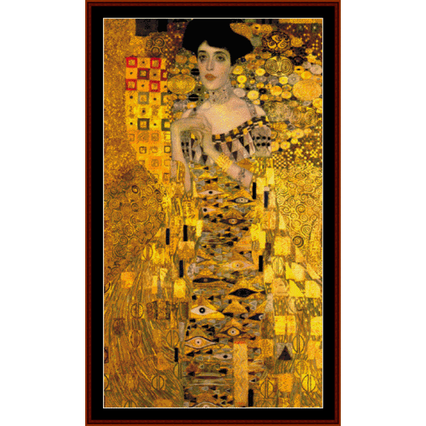 Woman in Gold - Gustav Klimt pdf cross stitch pattern