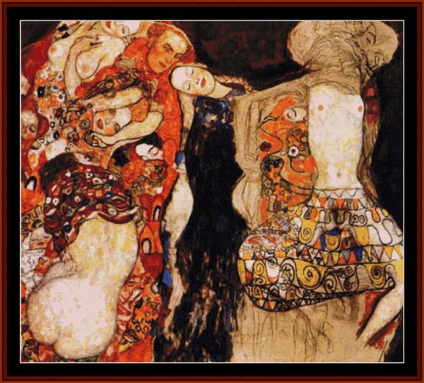 The Bride - Gustav Klimt pdf cross stitch pattern