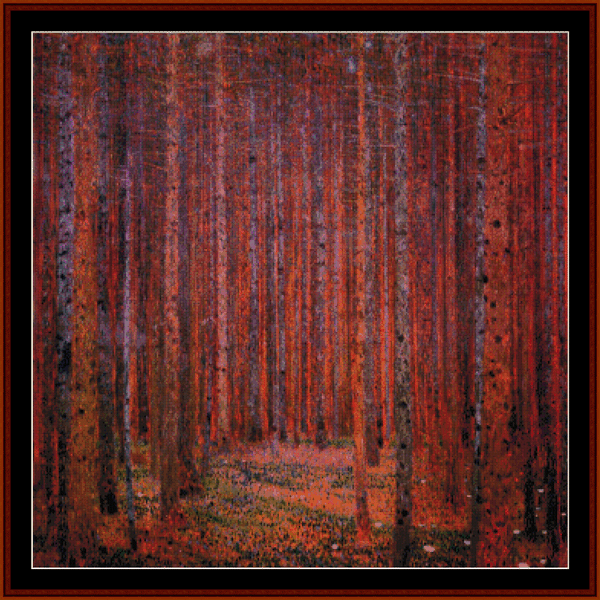 Fir Forest - Gustav Klimt pdf cross stitch pattern