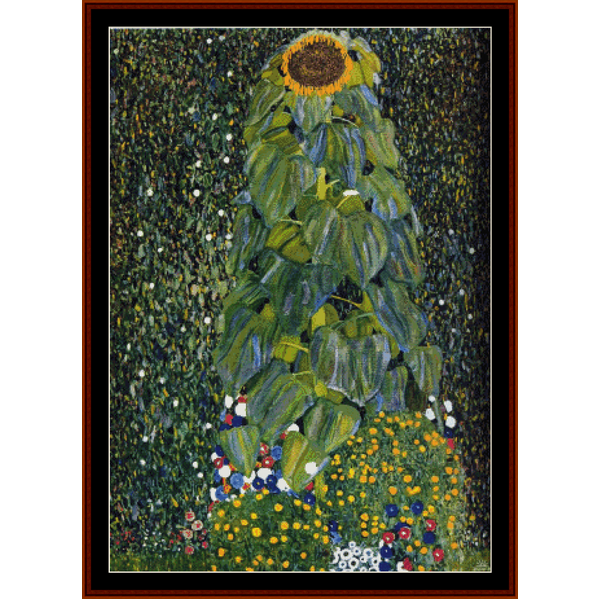 The Sunflower - Gustav Klimt pdf cross stitch pattern