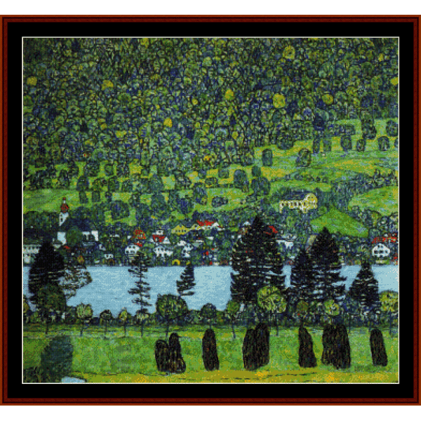 Mountain Slope at Unterach - Gustav Klimt cross stitch pattern