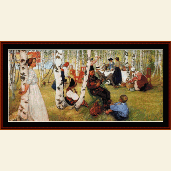 Breakfast in the Open - Carl Larsson pdf cross stitch pattern