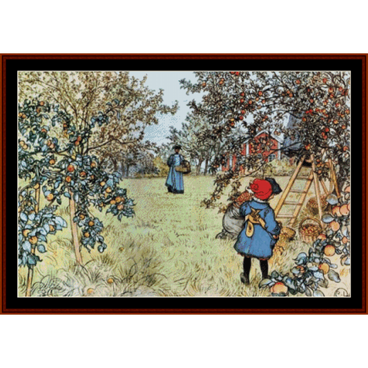 Apple Harvest - Carl Larsson cross stitch pattern