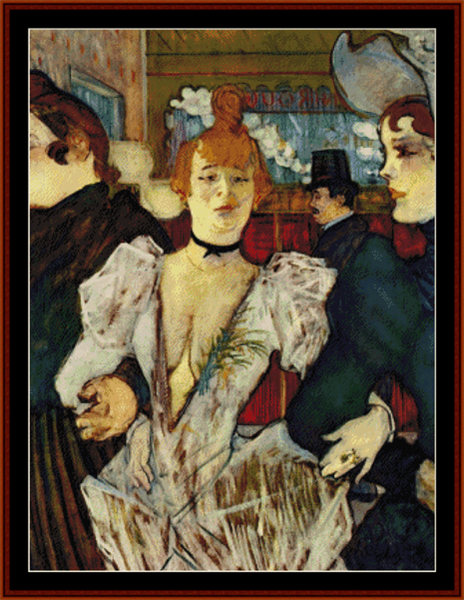 Arriving at the Moulin Rouge - Toulouse Lautrec pdf cross stitch pattern
