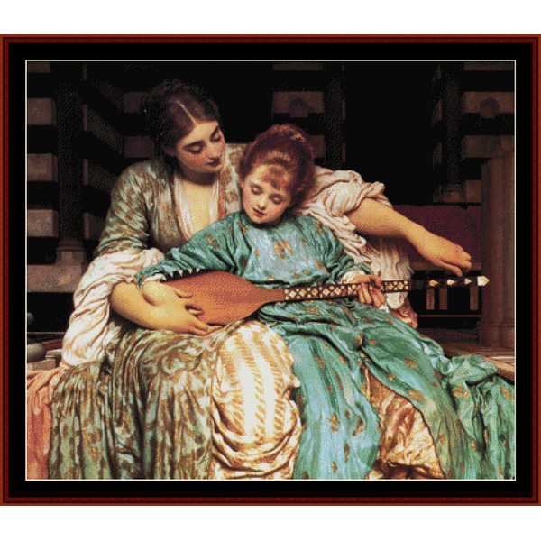 Music Lesson - Frederick Leighton cross stitch pattern