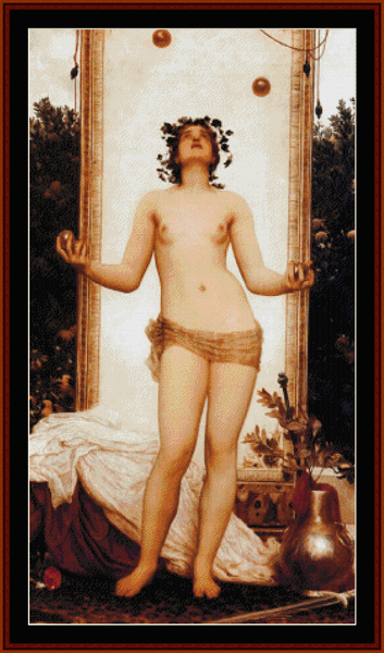 Antique Juggling Girl - Frederick Leighton pdf cross stitch pattern