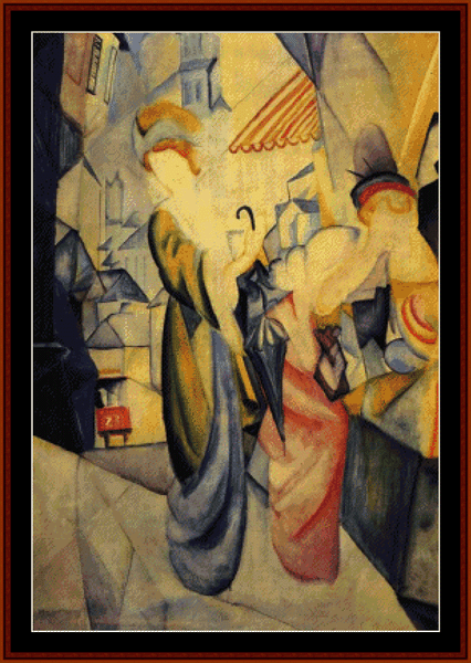 Woman in Hat Store - August Macke pdf cross stitch pattern