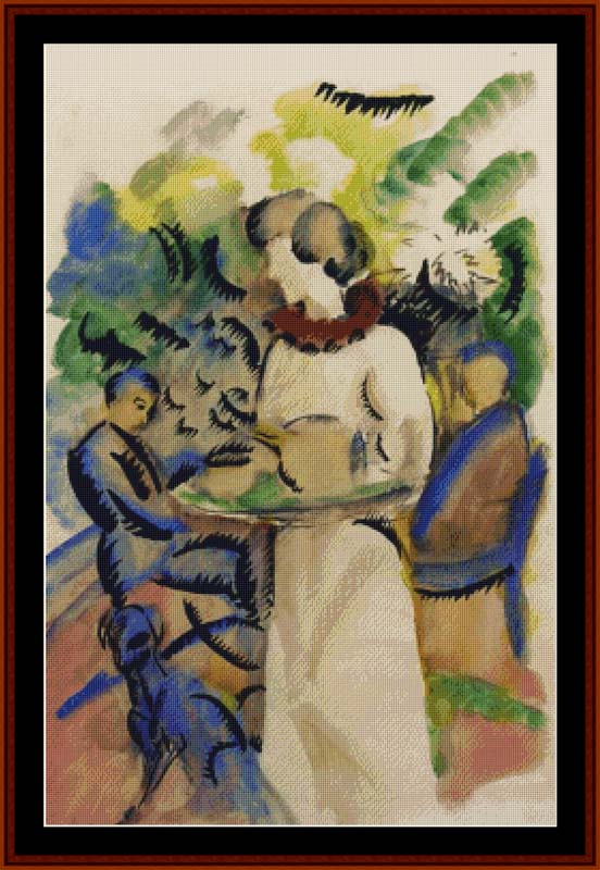 Afternoon in the Garden - August Macke pdf cross stitch pattern