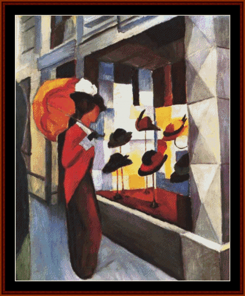 The Hat Shop, 1913 - August Macke pdf cross stitch pattern