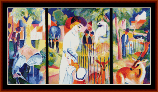 Zoo Triptych - August Macke cross stitch pattern