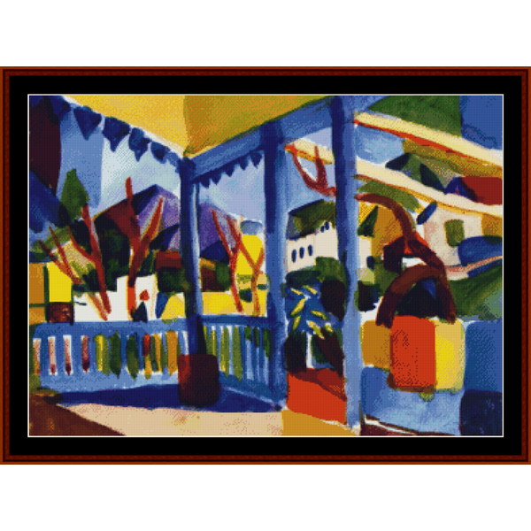 Country House - August Macke pdf cross stitch pattern