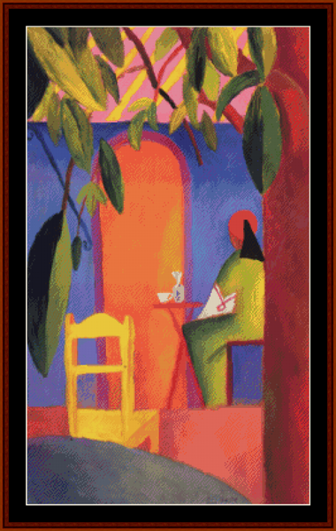 The Terrace - August Macke pdf cross stitch pattern