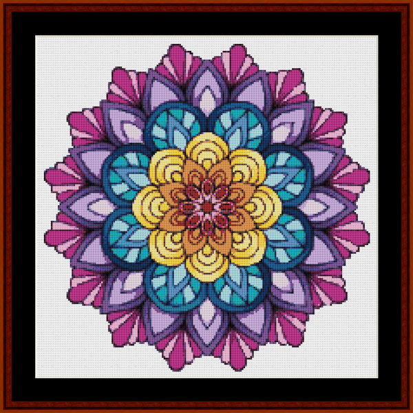 Mandala 64 - Small pdf cross stitch pattern