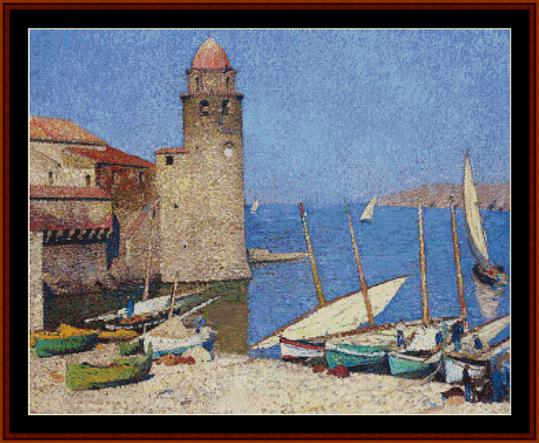 Port of Collioure - Henri Martin pdf cross stitch pattern