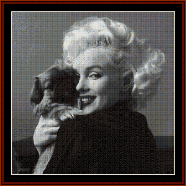 Marilyn and Friend - Marilyn Monroe pdf cross stitch pattern