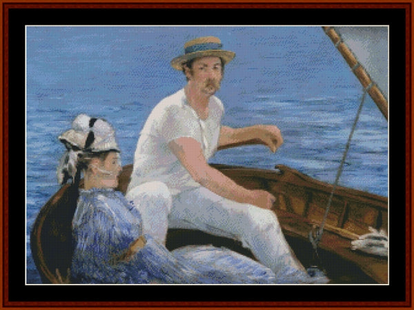 The Boating Party - Edouard Manet pdf cross stitch pattern