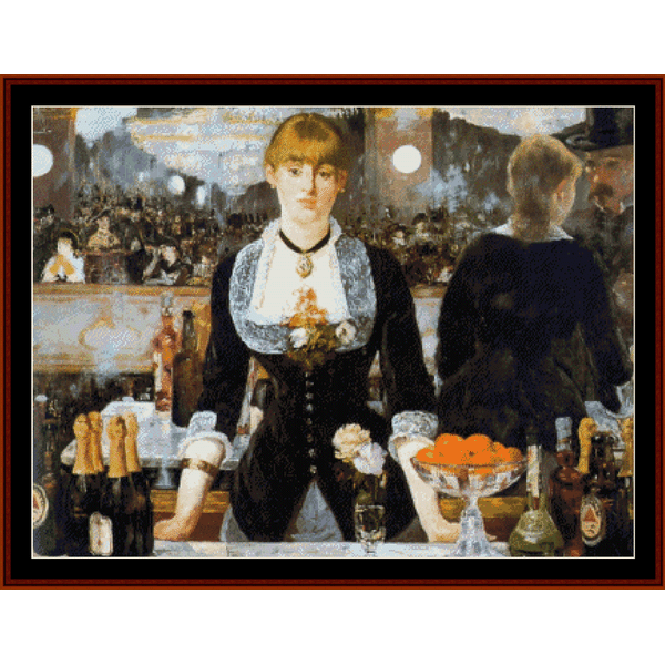 The Folies Berger, 1882 - Edouard Manet cross stitch pattern