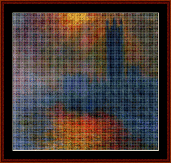 Houses of Parliament I - Monet cross stitch pattern