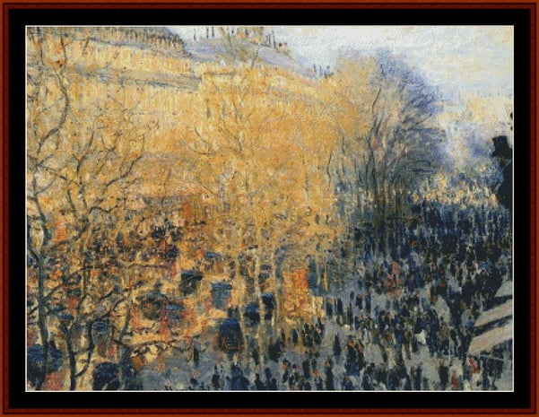 Boulevard des Capucines - Claude Monet pdf cross stitch pattern