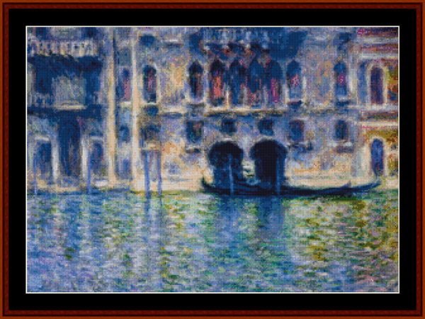 Palazzo da Mula, Venice - Claude Monet pdf cross stitch pattern