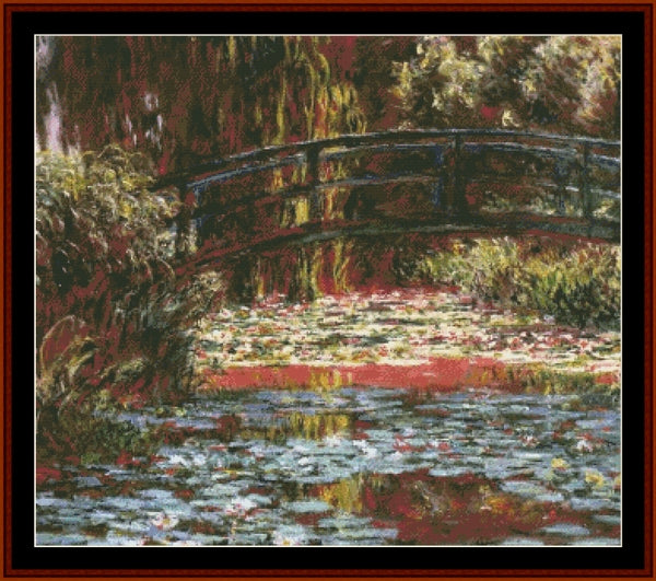 The Japanese Bridge IV - Claude Monet pdf cross stitch pattern