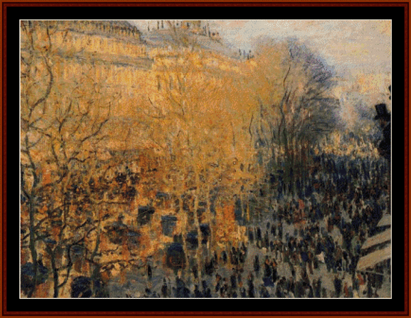 Blvd. des Capucines II - Claude Monet pdf cross stitch pattern