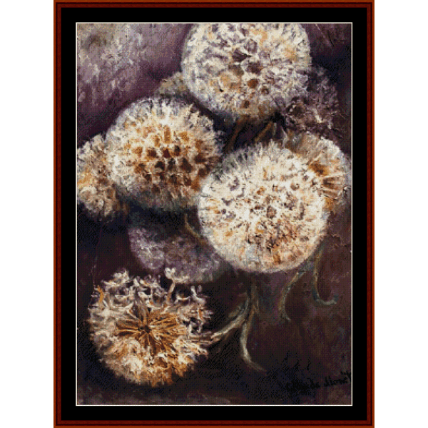 Dandelions - Claude Monet pdf cross stitch pattern