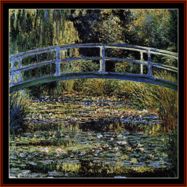 Waterlily Pond - Claude Monet pdf cross stitch pattern