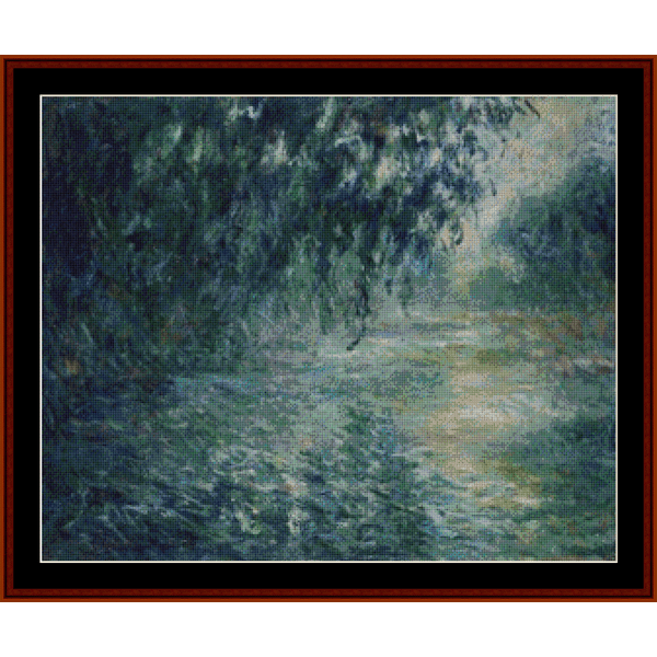 Morning on the Seine VII - Claude Monet pdf cross stitch pattern