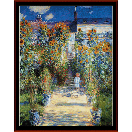 Artists Garden at Vetheuil - Monet pdf cross stitch pattern