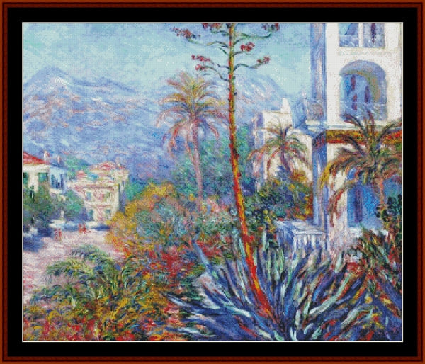Villas at Bordighera - Claude Monet pdf cross stitch pattern