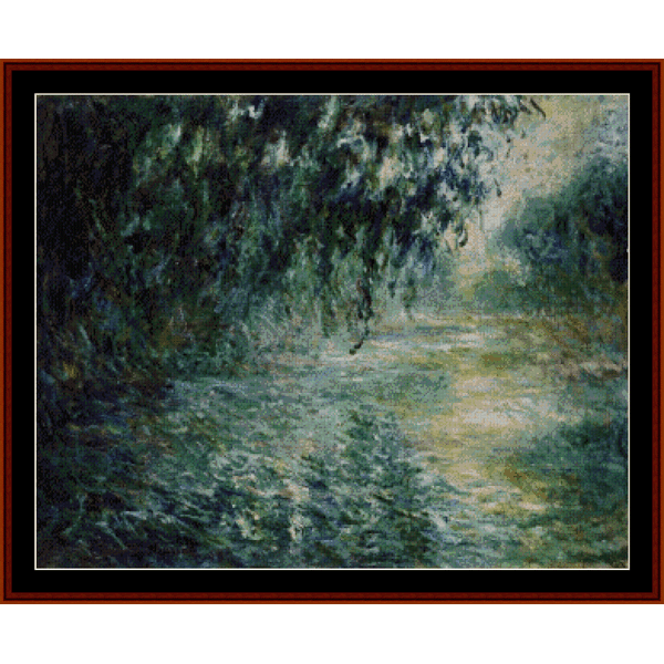 Morning on the Seine VIIII - Claude Monet pdf cross stitch pattern