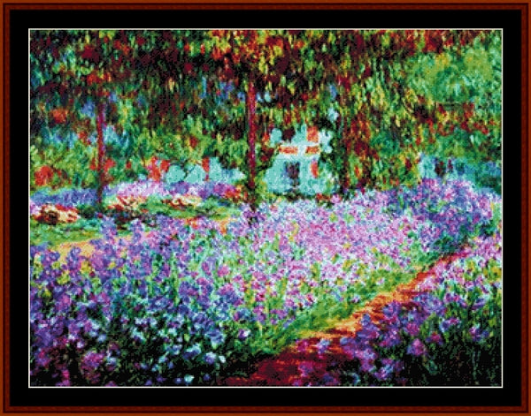 Artist's Garden at Giverny - Claude Monet pdf cross stitch pattern