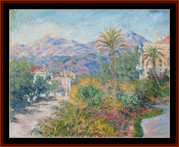 Roman Road at Bordighera - Claude Monet pdf cross stitch pattern