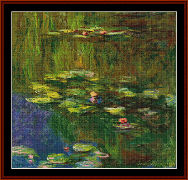 Waterlilies 7 - Claude Monet pdf cross stitch pattern