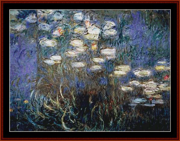Waterlilies 12 - Claude Monet pdf cross stitch pattern