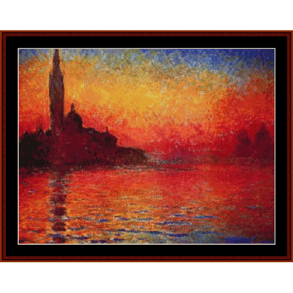 Dusk, 1908 - Claude Monet pdf cross stitch pattern