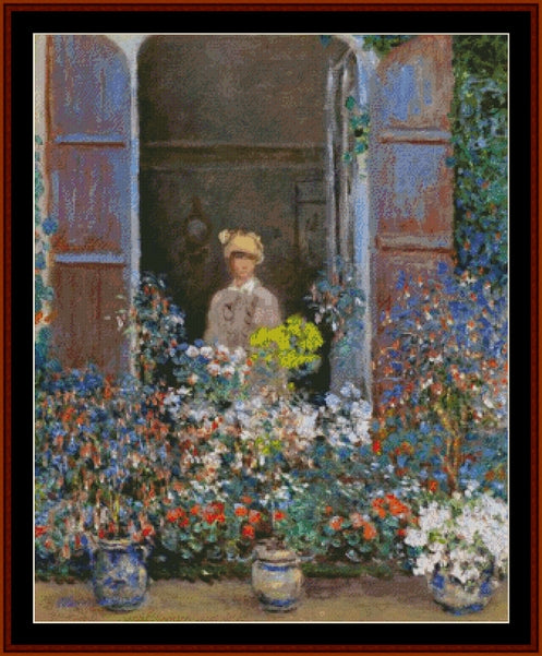 Camille at the Window - Claude Monet pdf cross stitch pattern