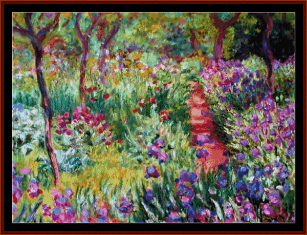 Monet's Garden, Poster-size - Claude Monet pdf cross stitch pattern