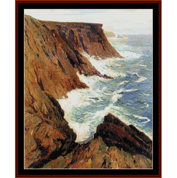 La Cote Sauvage, Croix by Henry Moret pdf counted cross stitch pattern