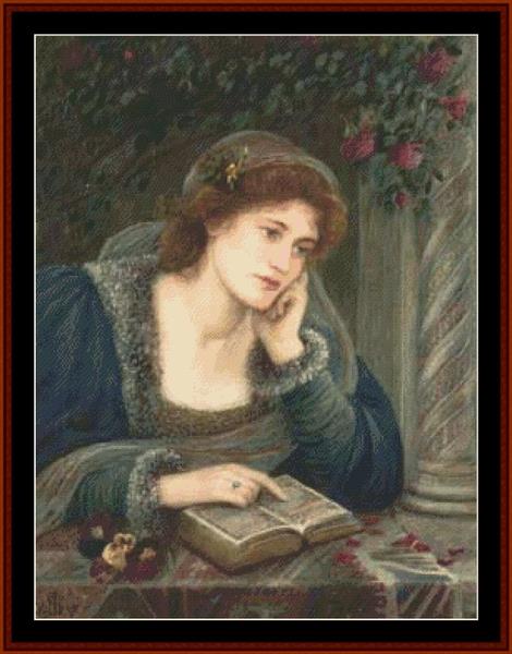 Beatrice – Marie Spartali Stillman pdf cross stitch pattern