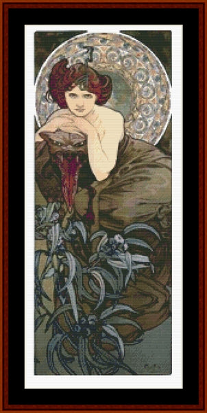 Precious Stones - Emerald cross stitch pattern