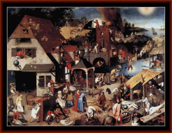 Proverbs - Pieter Bruegel cross stitch pattern