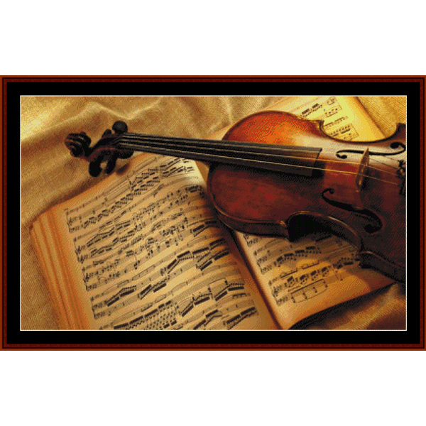 Classical Violin - Music pdf cross stitch pattern